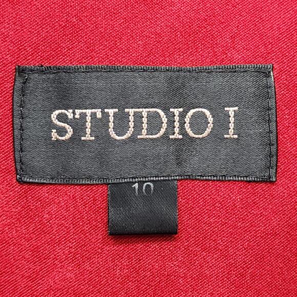 Vintage 90s Studio I Dress Size 10 Red Sleeveless Maxi Shift Back Slit Formal - Picture 3 of 8